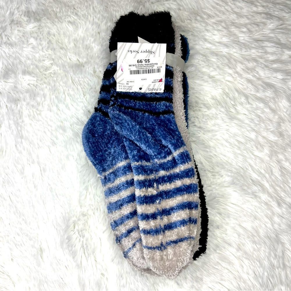WOMENS SLIPPER SOCKS 4 PACK